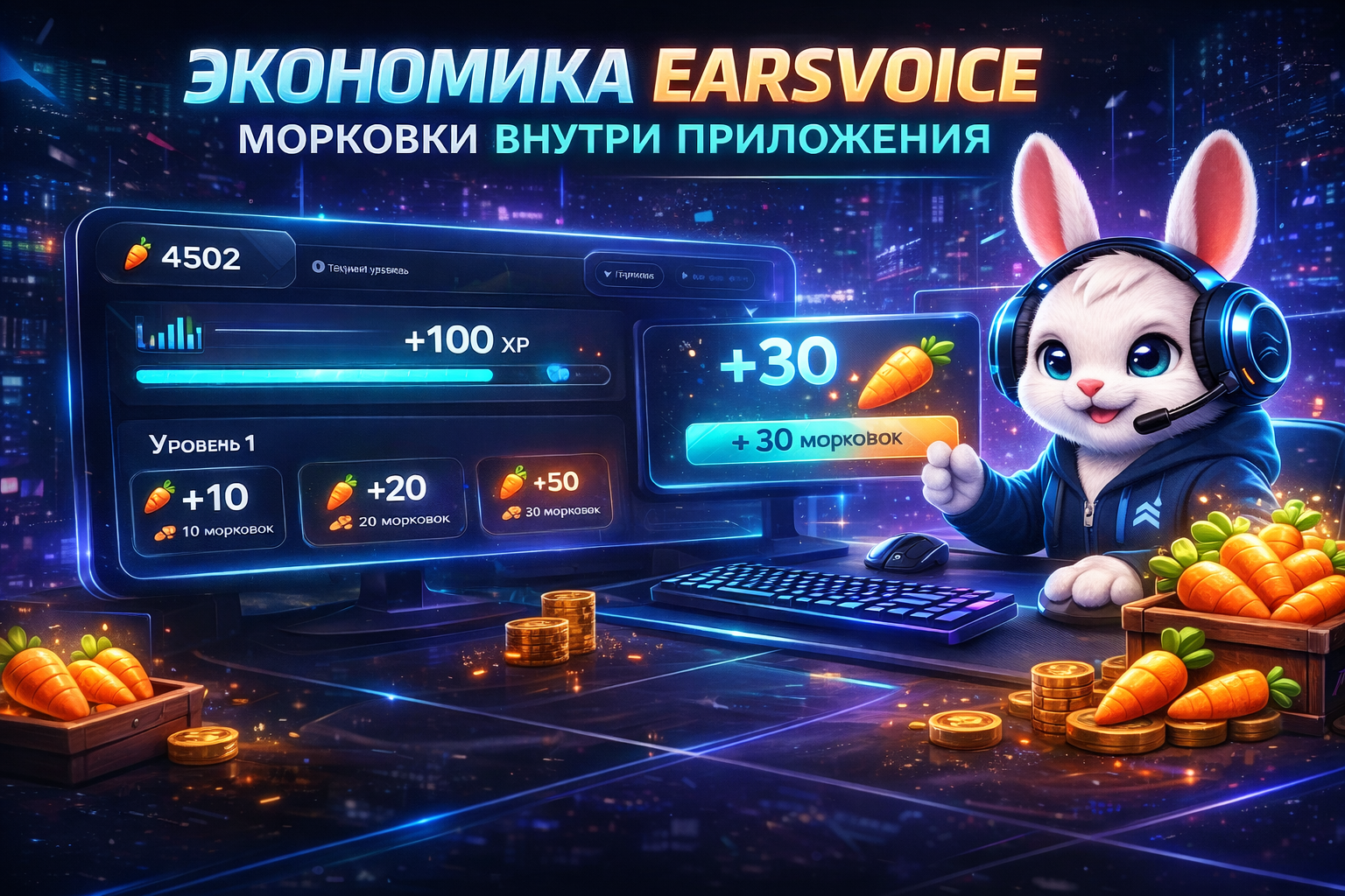 Морковки в EarsVoice и внутренняя валюта голосового приложения